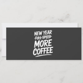 Invitación Año Nuevo Divertido Más Café Resolución Sarcástica