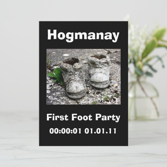 Invitación Año Nuevo Eve Fiesta escocés de Hogmanay (Anverso de pie)