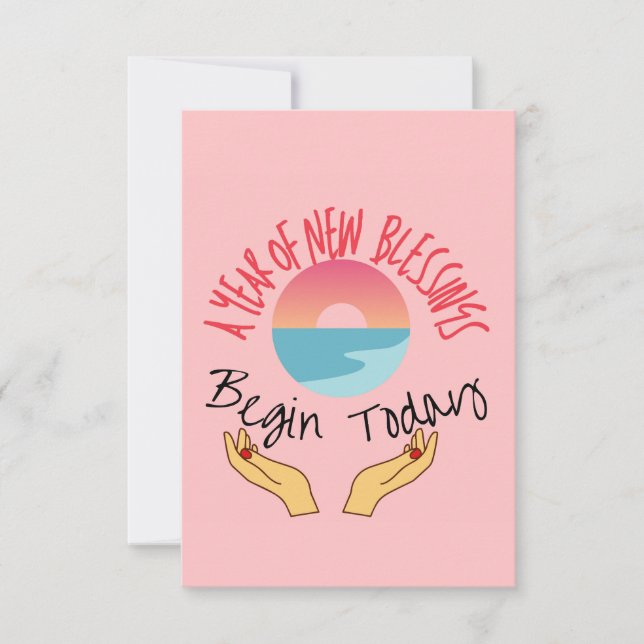 Invitación año nuevo feliz (Anverso)