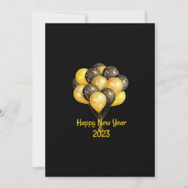 Invitación Año nuevo feliz negro 2023