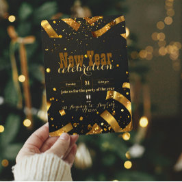 Invitación Año Nuevo festivo de la explosión del Purpurina de