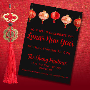Invitación Año Nuevo Lunar Año Nuevo Chino
