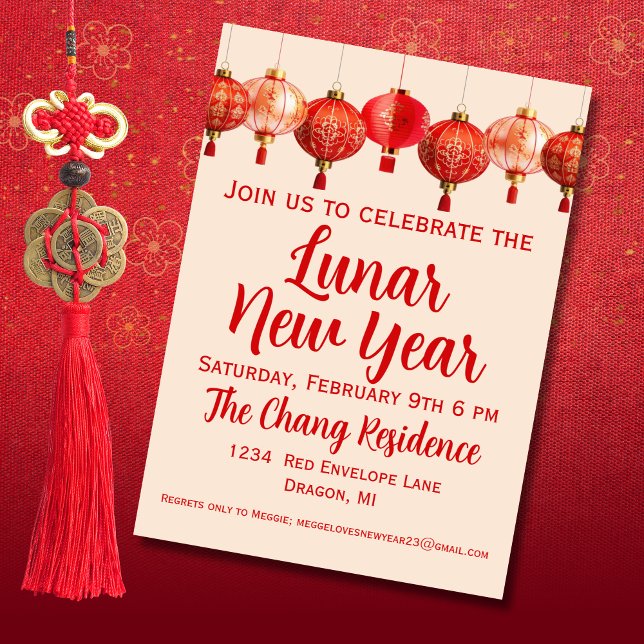 Invitación Año Nuevo Lunar Año Nuevo Chino (Subido por el creador)