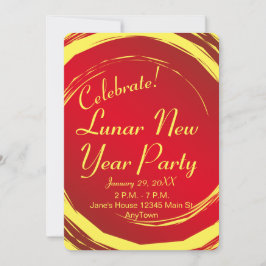 Invitación Año Nuevo Lunar Felicidad Prosperidad Armonía