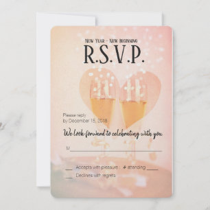 Invitación Año Nuevo Nuevo Comienzo/Año Nuevo Boda/RSVP