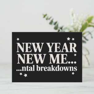 Invitación Año Nuevo Nuevo Yo Colapso Mental Sarcástico