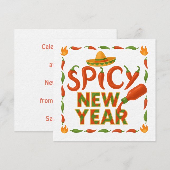 Invitación Año Nuevo Picante (Anverso / Reverso)