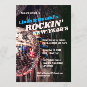 Invitación Año Nuevo Retro