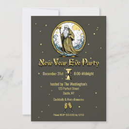 Invitación Año Nuevo Vintage del Tiempo del Padre