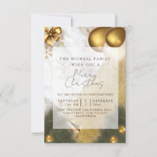 Invitación Año purpurina de oro de mármol y celebración de Na