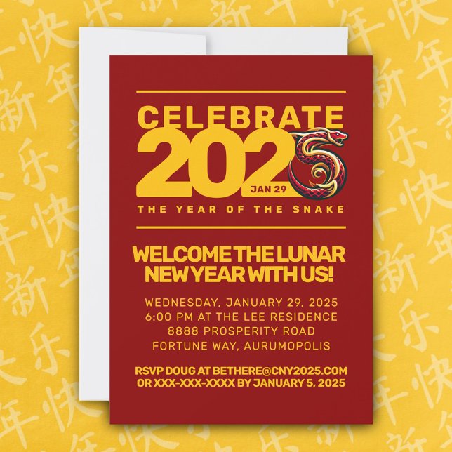 Invitación Año Rojo de Oro de la Serpiente 2025 (CNY 2025 Invitation Cover Photo)