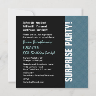 Invitación Año SORPRENDENTE cumpleaños moderno Dusty Azul V01