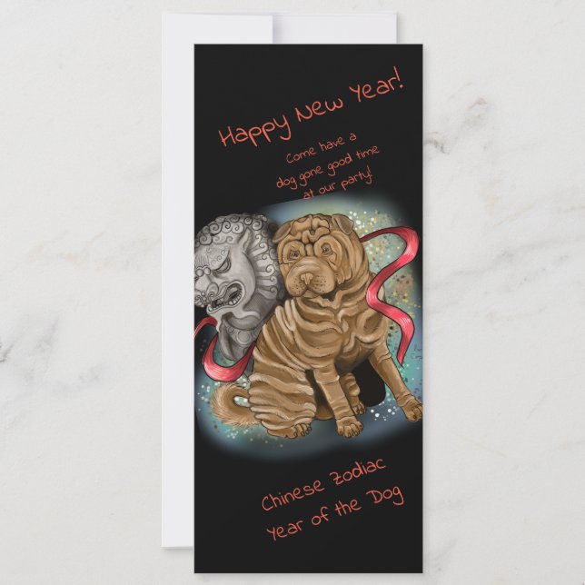 Invitación Año zodiaco chino del perro (Anverso)