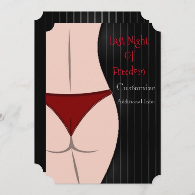 Invitación Anoche Del Partido De La Libertad De La Bachelor (Anverso / Reverso)