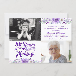 Invitación AÑOS DE AÑOS DE ACOGIDA DE Púrpura Floral