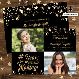 Invitación AÑOS DE AÑOS DE Oro de Cumpleaños EN LA FOTOGRAFÍA