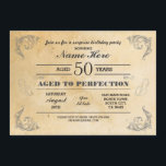 Invitación Años De Edad A Perfección Cumpleaños Cualquier Eda<br><div class="desc">Ave A Perfection Vintage Paper Birthday Party Invitación. Perfecto para cualquier edad fiesta de cumpleaños...  SIMPLEMENTE CAMBIE EL TEXTO PARA QUE SE ADAPTE A SU FIESTA. Se incluye la impresión posterior.</div>