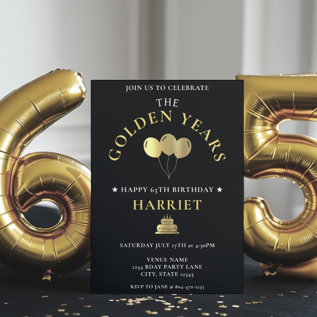 Invitación Años de Oro y Negro 65º cumpleaños (Subido por el creador)