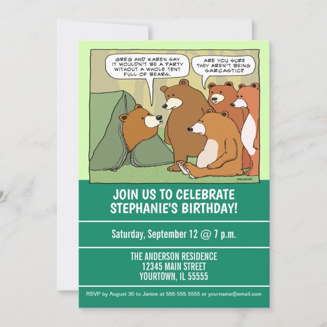 Invitación Años divertidos fuera de la fiesta de cumpleaños d (Anverso)