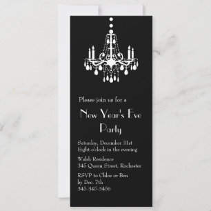 Invitación Años nuevos bajo la luz (negro)