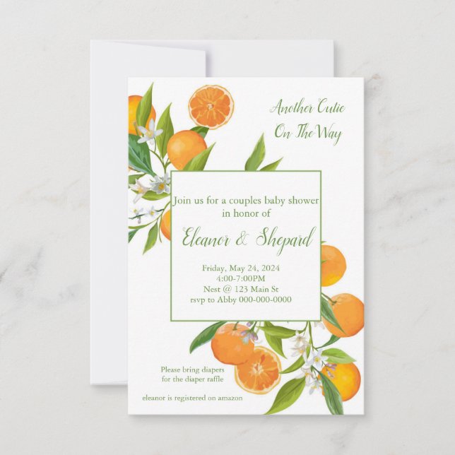 Invitación another cutie on the way invitation (Anverso)