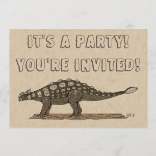 Invitación Anquilosauro de dinosaurio cretáceo