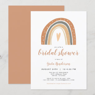 Invitación ANSLEE  Ducha nupcial arcoiris Naranja quemada