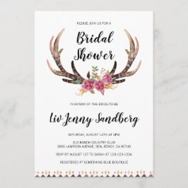 Invitación Antárticos de acuarela Bohemia Country Bridal Show