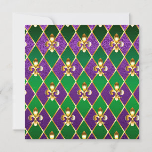 Invitación Antecedentes de joyas Mardi Gras
