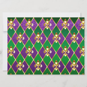 Invitación Antecedentes de joyas Mardi Gras