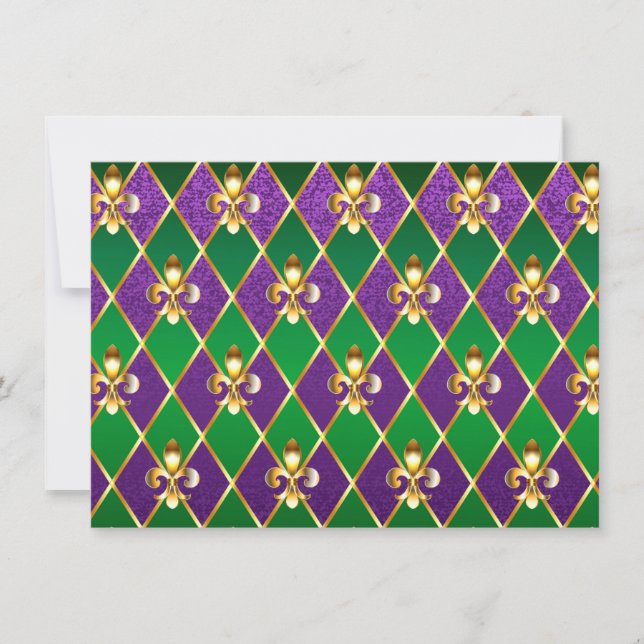 Invitación Antecedentes de joyas Mardi Gras (Anverso)