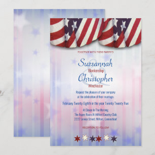 Invitación Antecedentes de las Estrellas Patrióticas Rojas Bl