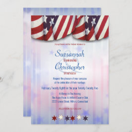 Invitación Antecedentes de las Estrellas Patrióticas Rojas Bl