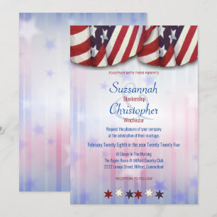Invitación Antecedentes de las Estrellas Patrióticas Rojas Bl