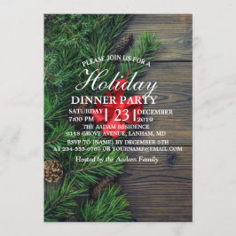 Invitación Antecedentes de madera con el tema de los navidade