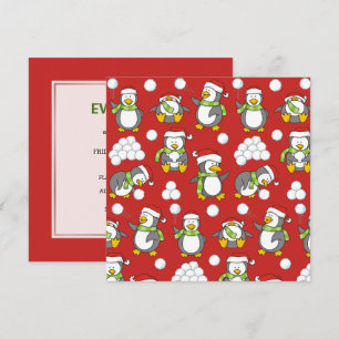 Invitación Antecedentes de pingüinos navidades