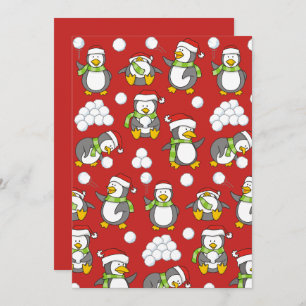 Invitación Antecedentes de pingüinos navidades