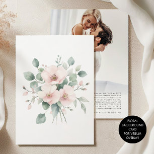 Invitación Antecedentes del Boda de Florales Rosa Tintadas de