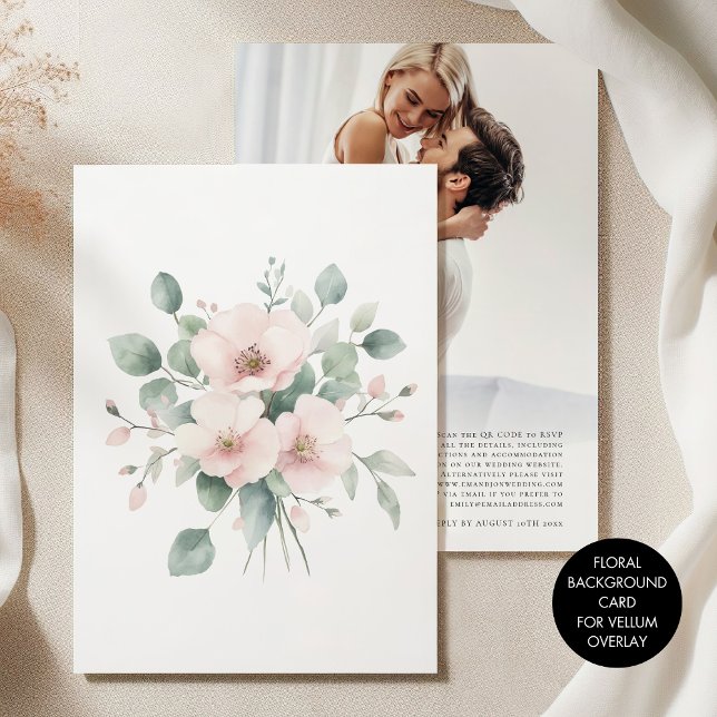 Invitación Antecedentes del Boda de Florales Rosa Tintadas de (Subido por el creador)