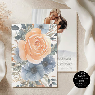 Invitación Antecedentes del Boda de Florales Tintados de Vell