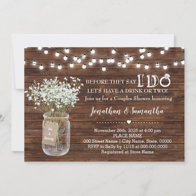 Invitación Antes de decir que me duchan las parejas bodas (Anverso)