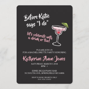 Invitación Antes de hacer Bachelorette Bebidas Invitar
