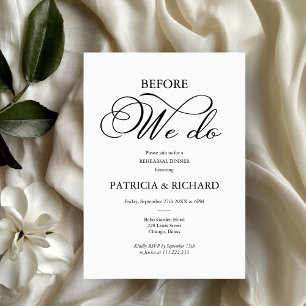 Invitación Antes de Hacer Elegante Cena de Ensayo de Escritur