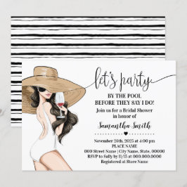 Invitación Antes de hacer Fiesta junto a la ducha nupcial
