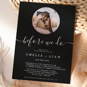 Invitación Antes de hacer la cena de ensayo blanco negro