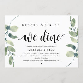 Invitación Antes de hacerlo, cenamos, cena de ensayo de boda