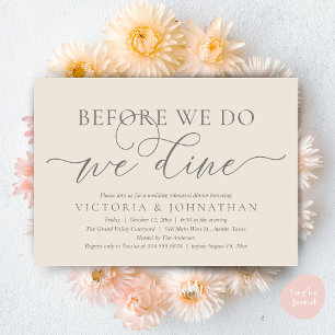 Invitación Antes de hacerlo, cenamos, cena de ensayo de boda