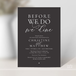 Invitación Antes de hacerlo, cenamos, Cena de ensayo elegante