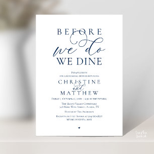 Invitación Antes de hacerlo, cenamos, Cena de ensayo elegante