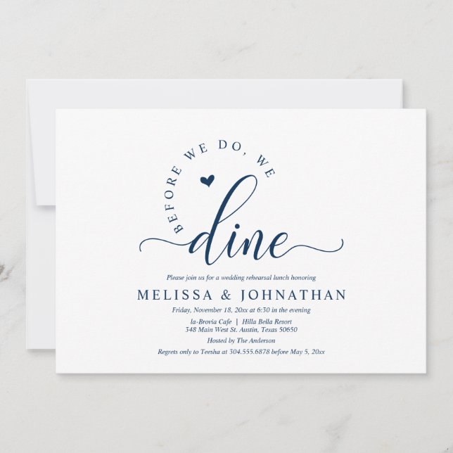 Invitación Antes De La Celebración De La Cena Después Del Ens (Anverso)